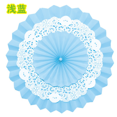 Cross-boarder shopping source directly for double-deck fan birthday party decoration background special double-layer paper fan