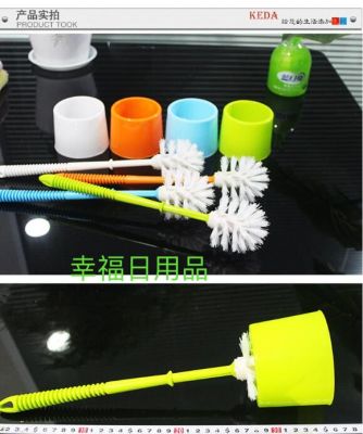 Popular cleaning supplies wholesale plastic toilet brush with base long handle cleaning toilet brush