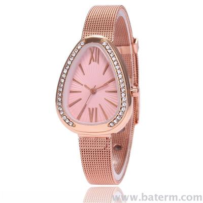 Rose gold color with diamond serpentine watch lady's quartz watch