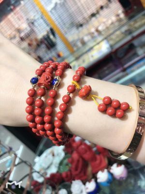 High Content Cinnabar hand String necklace Dual Purpose Buddhist beads