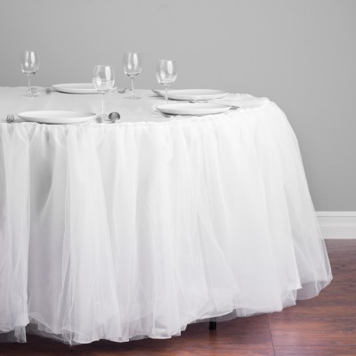2018 New Double-Layer Tablecloth Foreign Trade Wedding Celebration Decoration Tablecloth Yarn Tablecloth Hotel Wedding Supplies Custom Wholesale
