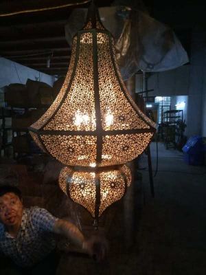 Arab Lamp Muslim Lamp Wrought Iron/Copper Hollow Decorative Lamp