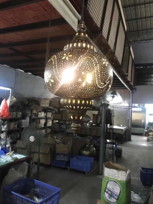 Arab Lamp Muslim Lamp Wrought Iron/Copper Hollow Decorative Lamp Mediterranean Style