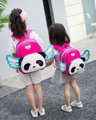 Children's cartoon backpack panda backpack double back size kindergarten girls backpack