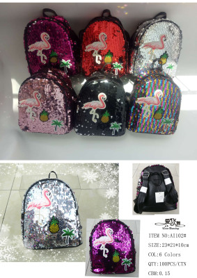 Sequined backpack kids' backpack kids' backpack creative package