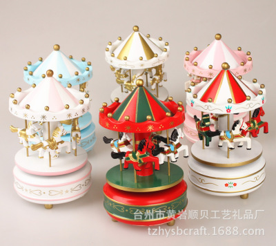 Factory direct selling cake decoration carousel music box home furnishing craft gifts taobao source