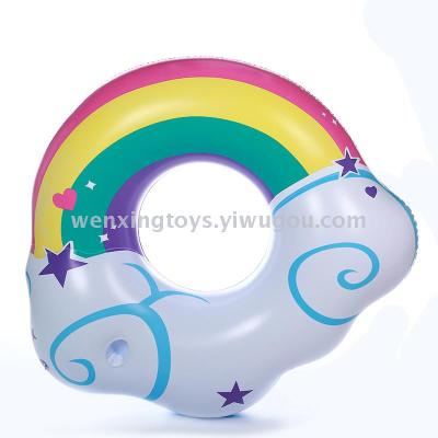 The new oversized rainbow cloud swimming circle is thicker by 135cm