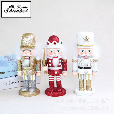 New Christmas gifts wooden and wooden decoration and decoration nutcracker fashion puppet manufacturers wholesale