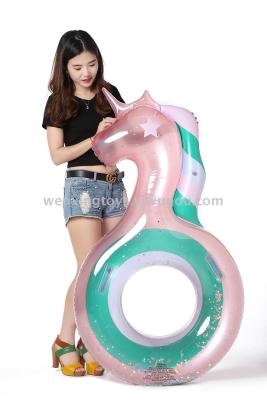 The new haima sequined unicorn swimming ring inflates the air