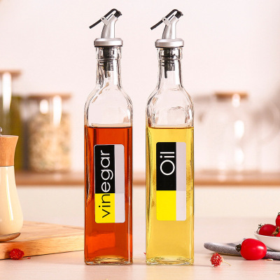 Ymj Kitchen Tools Creative Roast Flower Glass Seasoning Bottle Olive Oil Bottle Large Oil & Vinegar Bottle Seasoning Box