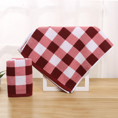 Cotton plaid thickened cotton towel labor protection welfare gift towel direct selling