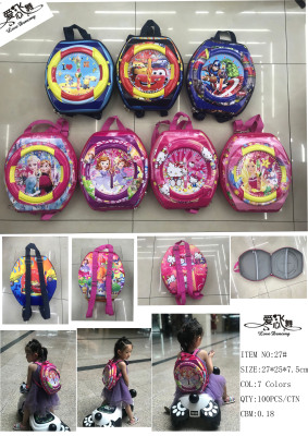 Children cartoon backpack double shoulder backpack EVA watch kindergarten 2-8 years old crossbody bag