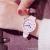 Korean style little fresh pink Internet hot search words silica gel watch band watch lovely girl student watch
