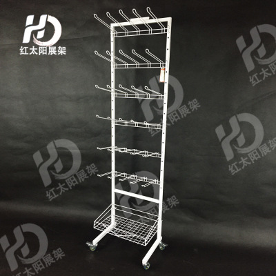 Six hooks, one basket, white rack, floor stand, high quality iron, can be assembled close