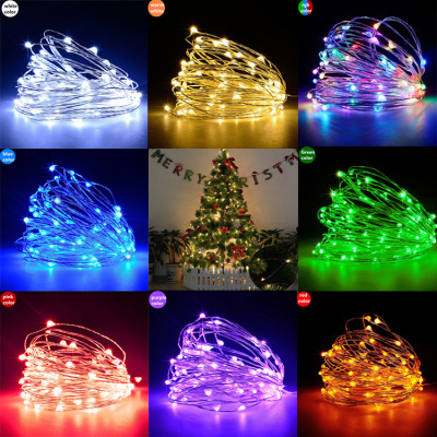 LED copper wire silver wire battery box lights Christmas lights