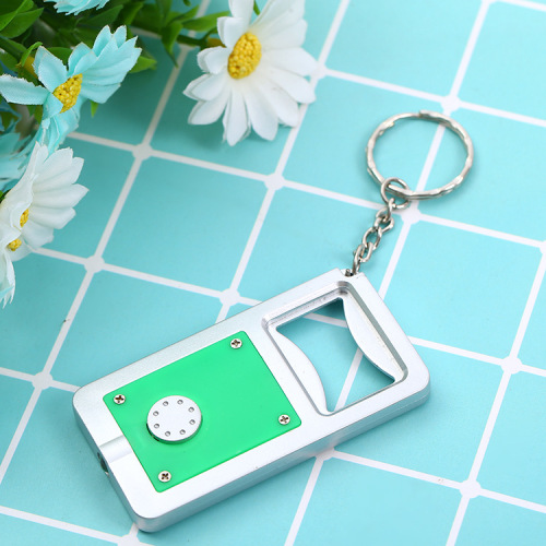 manufacturers can customize logo multi-function bottle opener key ring light hardware pendant gift promotion gift lighting