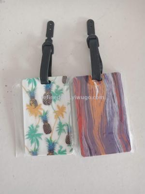 Creative PVC striped retro luggage hangers can be customized luggage tag