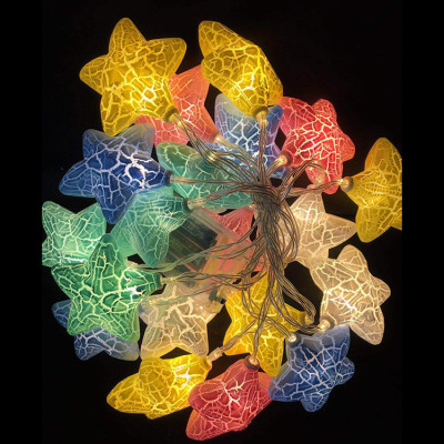 LED crack pentagon star light string diamond Christmas jewelry home decoration light small night light