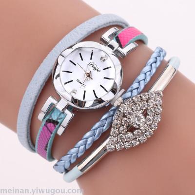 New European and American fashion snake pattern single eye water drill lady han yung decoration watch