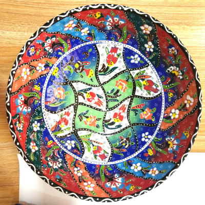 Turkey Imported Hand-Painted Ceramic Bowl Large Bowl 30cm