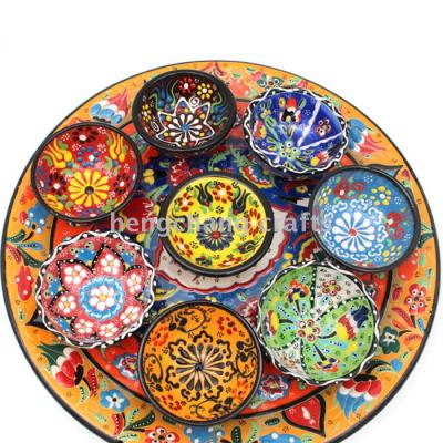 Turkey Imported Hand-Painted Ceramic Bowl Handmade Bowl Decorative Bowl Tea Bowl Small Bowl 8cm