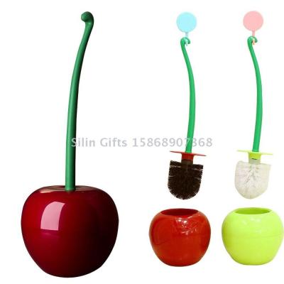 Lovely Cherry Shape Brush Toilet Cleaner Cleaning Sanitary Brush Lavatory Cleaning Tool WC Plastic Bathroom Decor 