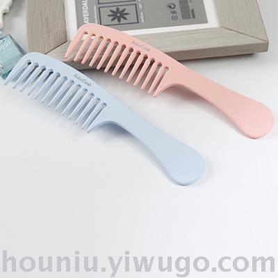 Fashion simple matte plastic straight hair comb prevent bifurcation does not hurt hair plastic comb wide teeth wholesale