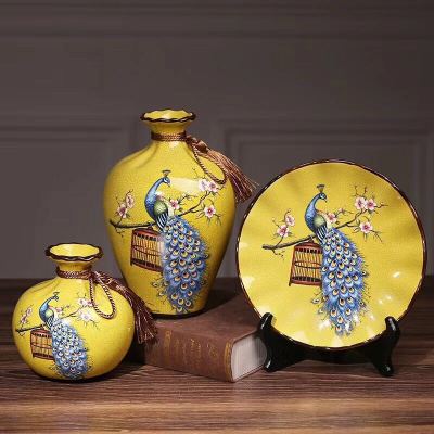 3 sets of Ceramic of Europe type vase household sitting room wine ark, adornment places a porch TV ark, places a dry vase