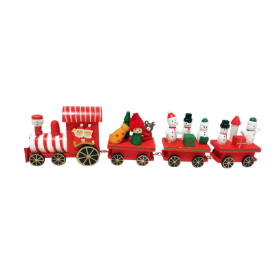Four big Christmas wooden small trains children wooden toys Christmas children gifts creative placement