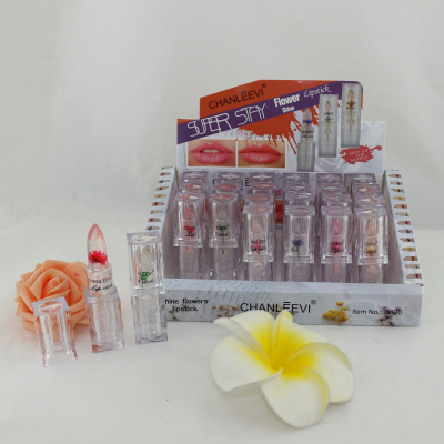 Xiang liwei transparent lipstick belt flower 6 color factory direct sale