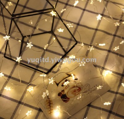 Led battery copper wire lamp string lantern flash bedroom room full of star decorative lights