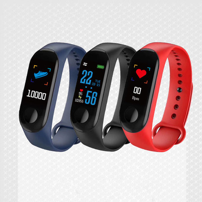 The M3 smart bracelet monitors heart rate and blood pressure