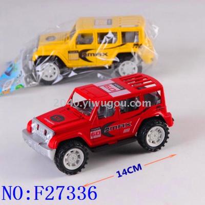 Cross-border children's plastic toys wholesale OPP bag inertial vehicle suv F27336