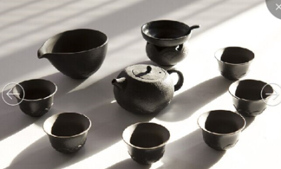 Black pottery foam pot tea set set