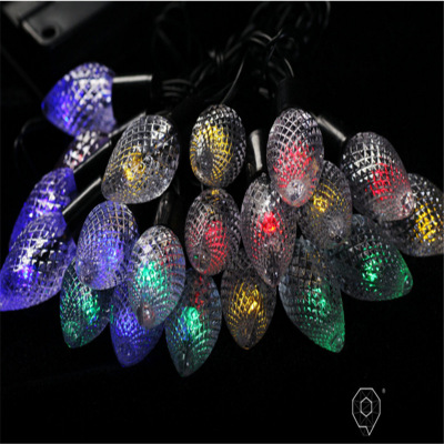 LED string light pine cone pendant 20 lamp with black base super bright New Year Christmas decoration string