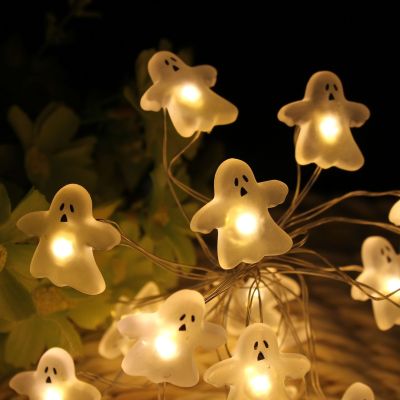 Manufacturers direct Halloween LED string ghost-shaped ring decoration customers wholesale