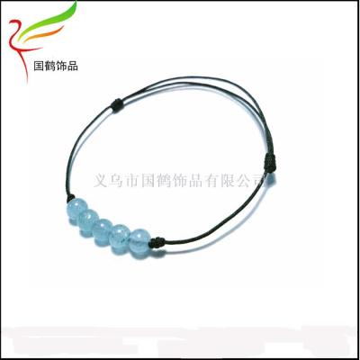Hand woven simple adjustment of imitation jade beads bracelet