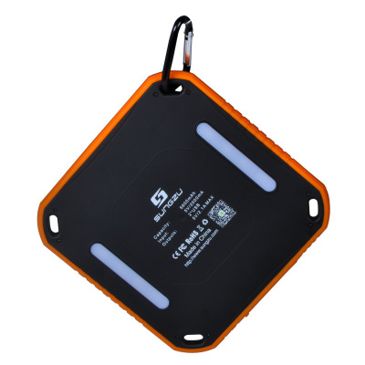 Waterproof solar mobile power 5600 mah suction window dual USB port with 2 LED lighting