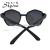 Individual polygonal frame sunglasses street snap fashion trend sun shade 323