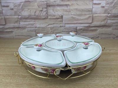 Fruit plate crystal Fruit plate candy plate cake plate ceramic plate handicraft export
