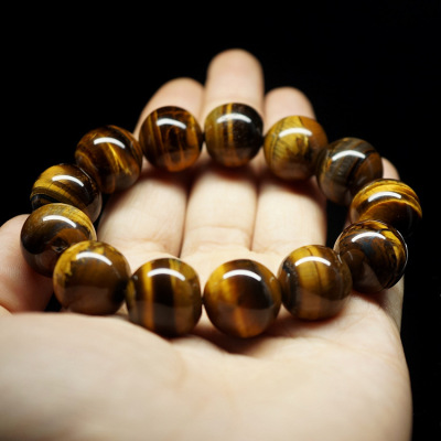 Natural tiger eye stone bracelet yellow tiger eye single circle bracelet manufacturer wholesale
