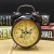 Retro Black Painted Ring Metal 4-Inch Alarm Clock with Light Bell Student Bedside Children Household Department Store Decoration