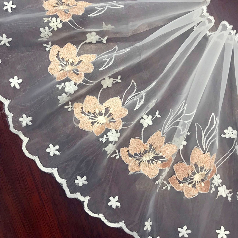 新款网布刺绣花边 家纺辅料 蕾丝娃娃服装辅料网布花边辅料  现货