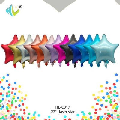 HL/huang liang balloon more than 22 inches of laser gold and silver star aluminum film balloon wholesale cross-border supply