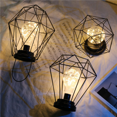The audio-visual material of the sitting-room girl heart iron lamp small night table lamp decoration gift lamp