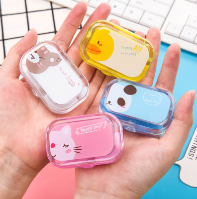 Portable contact lens box contact lens box cute candy color contact lens partner box care box