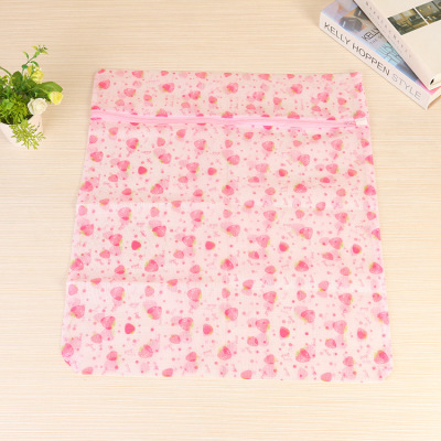 Factory Direct Sales Strawberry Printing Square Laundry Bag Laundry Special Mesh Bag Wash Bag Underwear Bra Bag