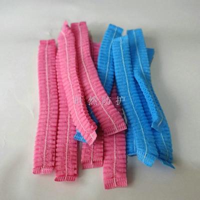 Disposable cap non-woven strip cap dust cap PE plastic thickened strip shower cap