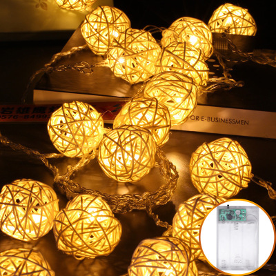 Star light manufacturers direct LED LED lights Thailand handmade rattan lamp string battery box decorative lights