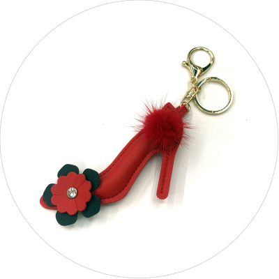 [fengfan fur] Korean version of jewelry fashion high heels key chain pendant